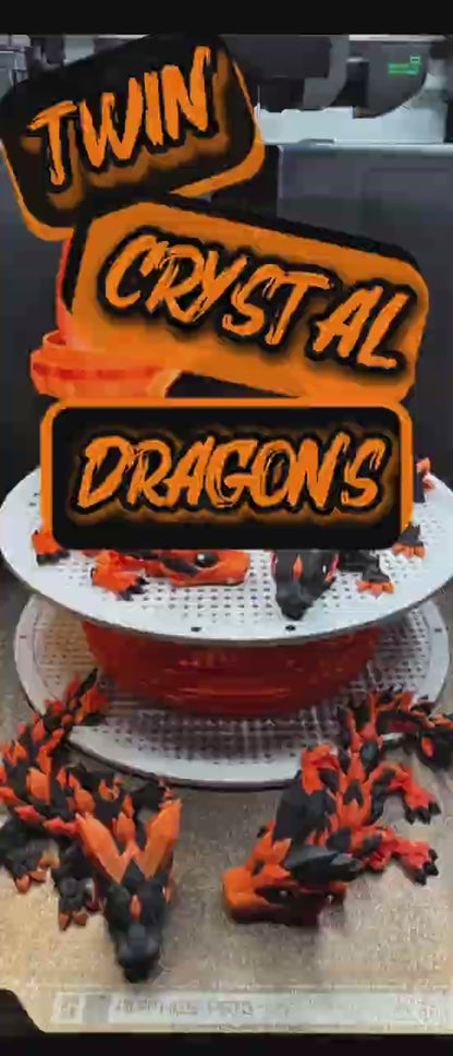Crystal Baby Dragons – Articulated Flexi Collectible – Orange with Black