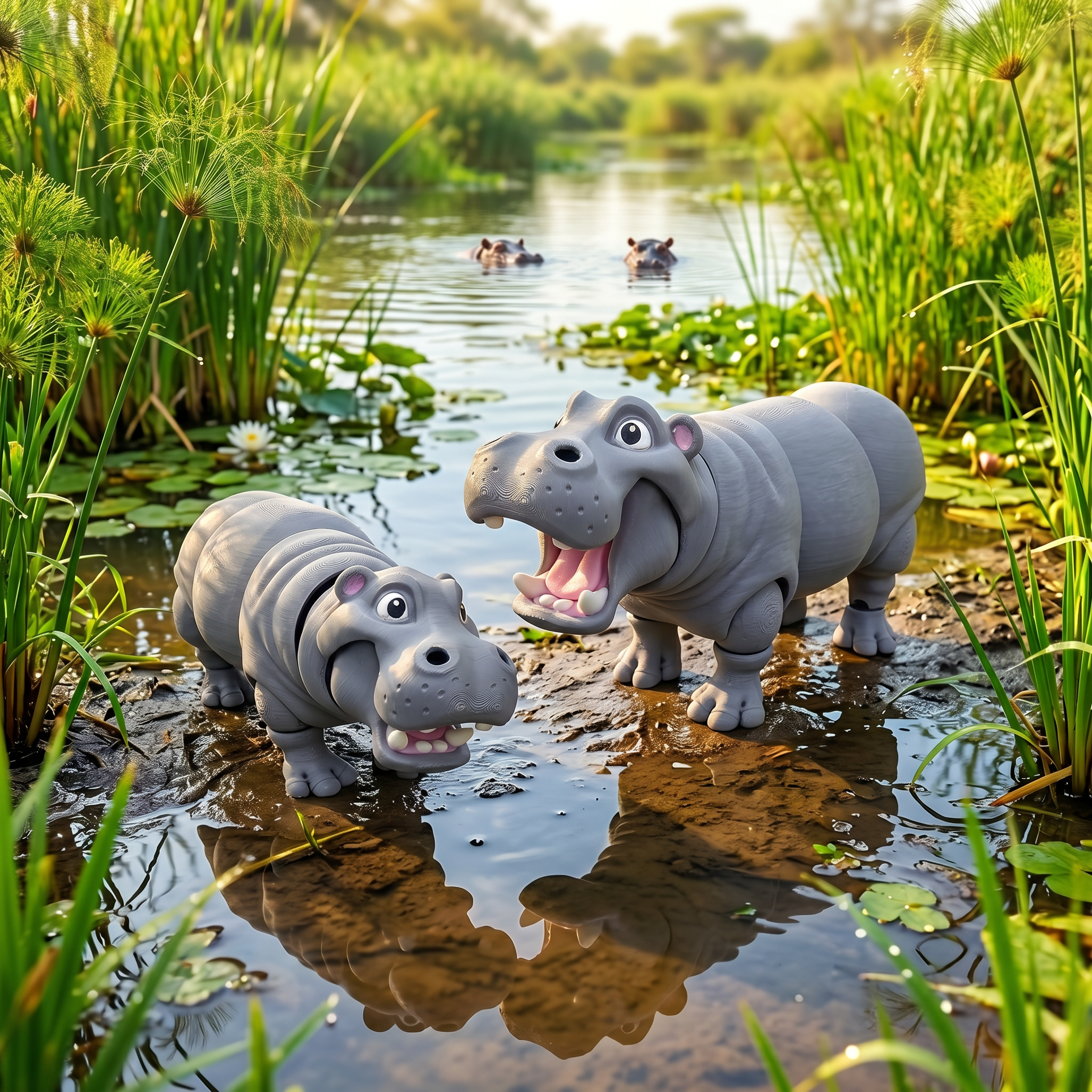 Hippo Flexi - Articulated Flexi Zoo Animal Toy