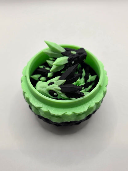 Crystal Baby Dragons – Articulated Flexi Collectible – Glow Green with Black