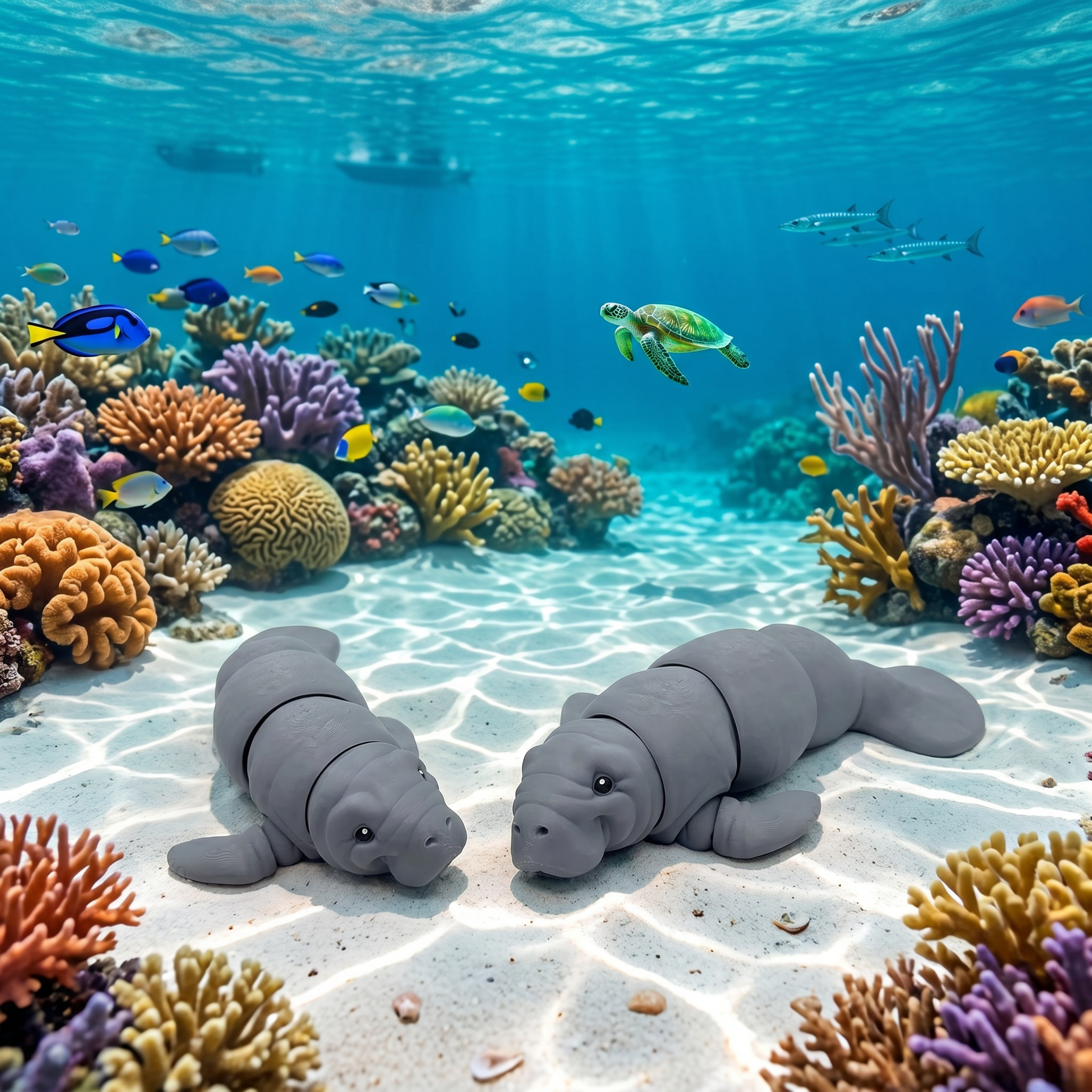 Manatees Articulated Flexi Sea Animal