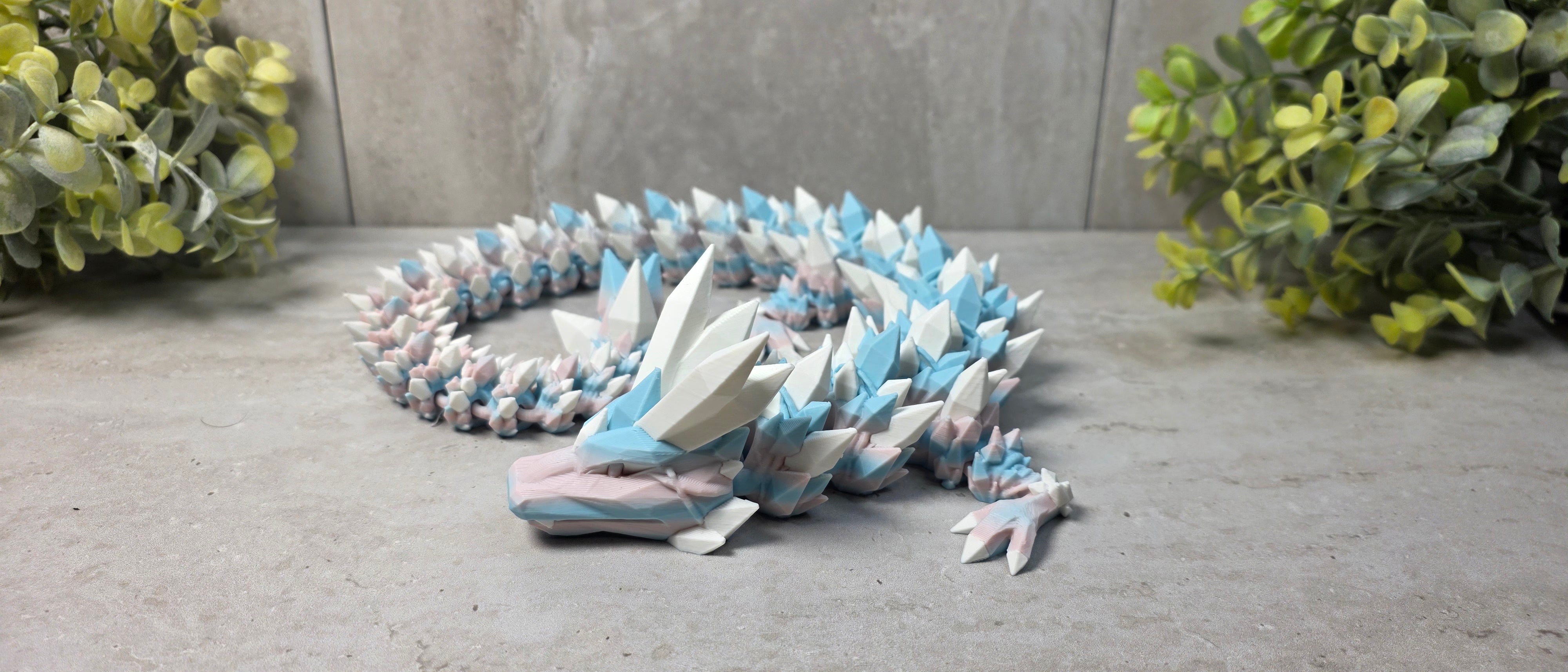 Crystal Dragon Flexi Figure - Fully Articulated 3D Print Multi Color