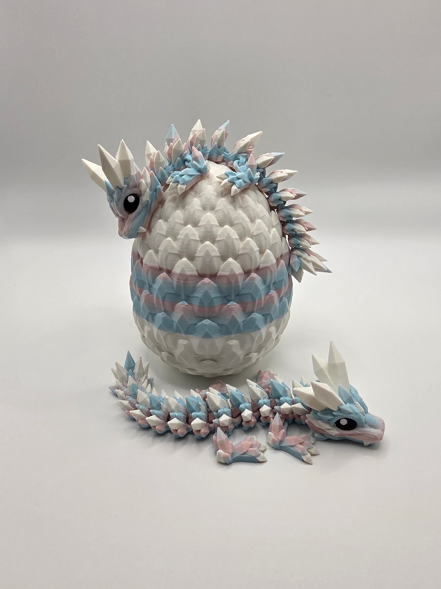 Crystal Baby Dragons – Articulated Flexi Collectible – Dual Pink/Blue, with White