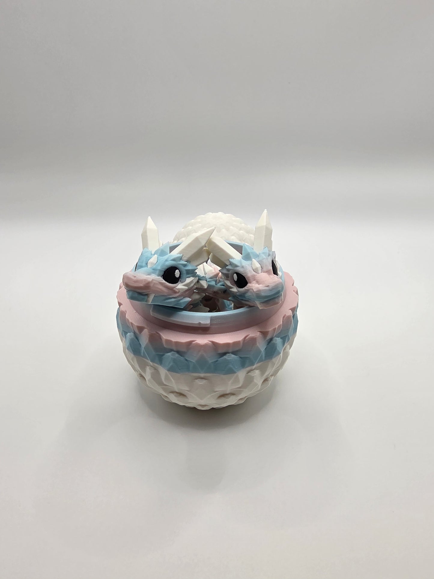 Crystal Baby Dragons – Articulated Flexi Collectible – Dual Pink/Blue, with White