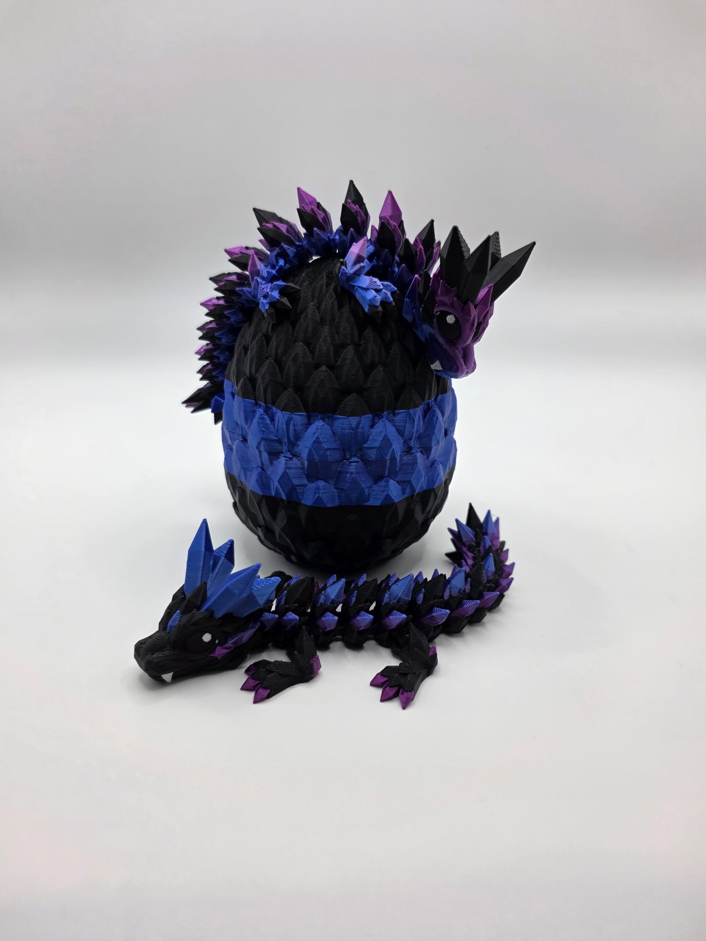 Crystal Baby Dragons – Articulated Flexi Collectible – Dual Purple and Blue with Black