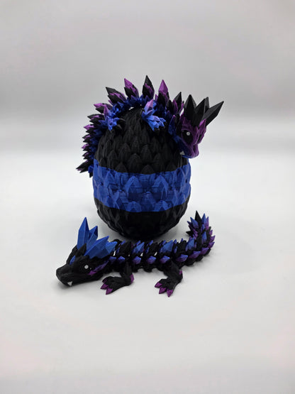 Crystal Baby Dragons – Articulated Flexi Collectible – Dual Purple and Blue with Black