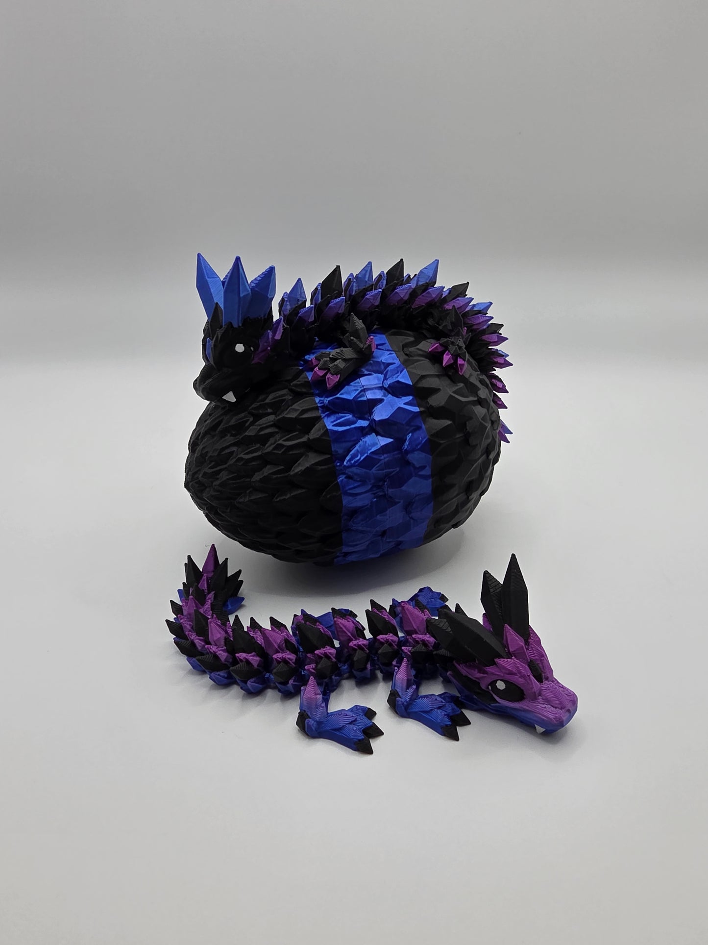 Crystal Baby Dragons – Articulated Flexi Collectible – Dual Purple and Blue with Black