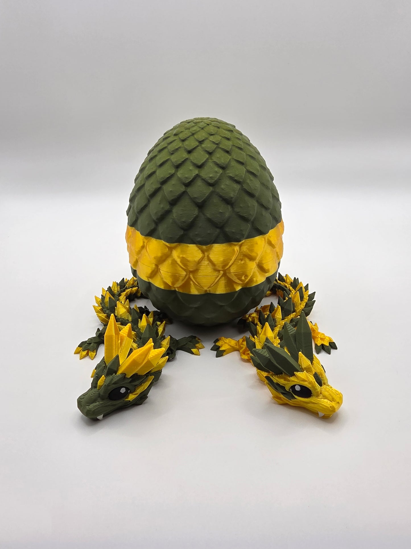 Crystal Baby Dragons – Articulated Flexi Collectible – Army Green with Gold