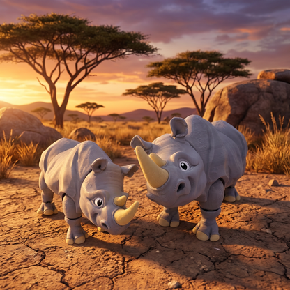 Rhino - Articulated Flexi Safari Animal
