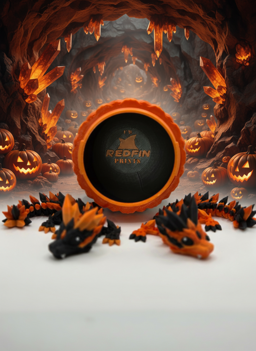 Crystal Baby Dragons – Articulated Flexi Collectible – Orange with Black
