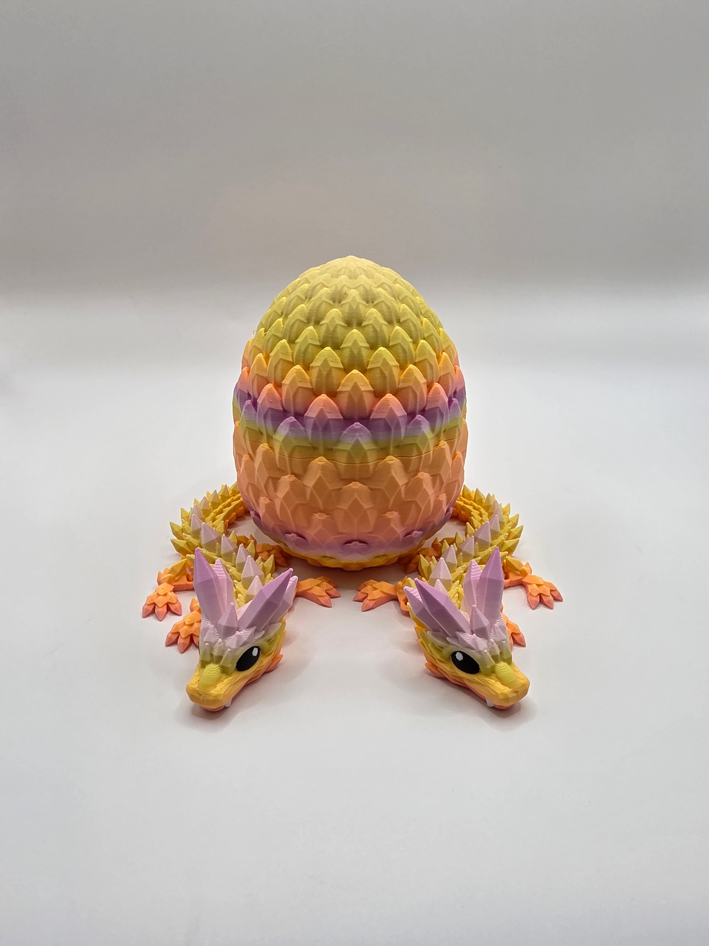 Crystal Baby Dragons With Egg - Articulated Flexi - Sunlit Pedal