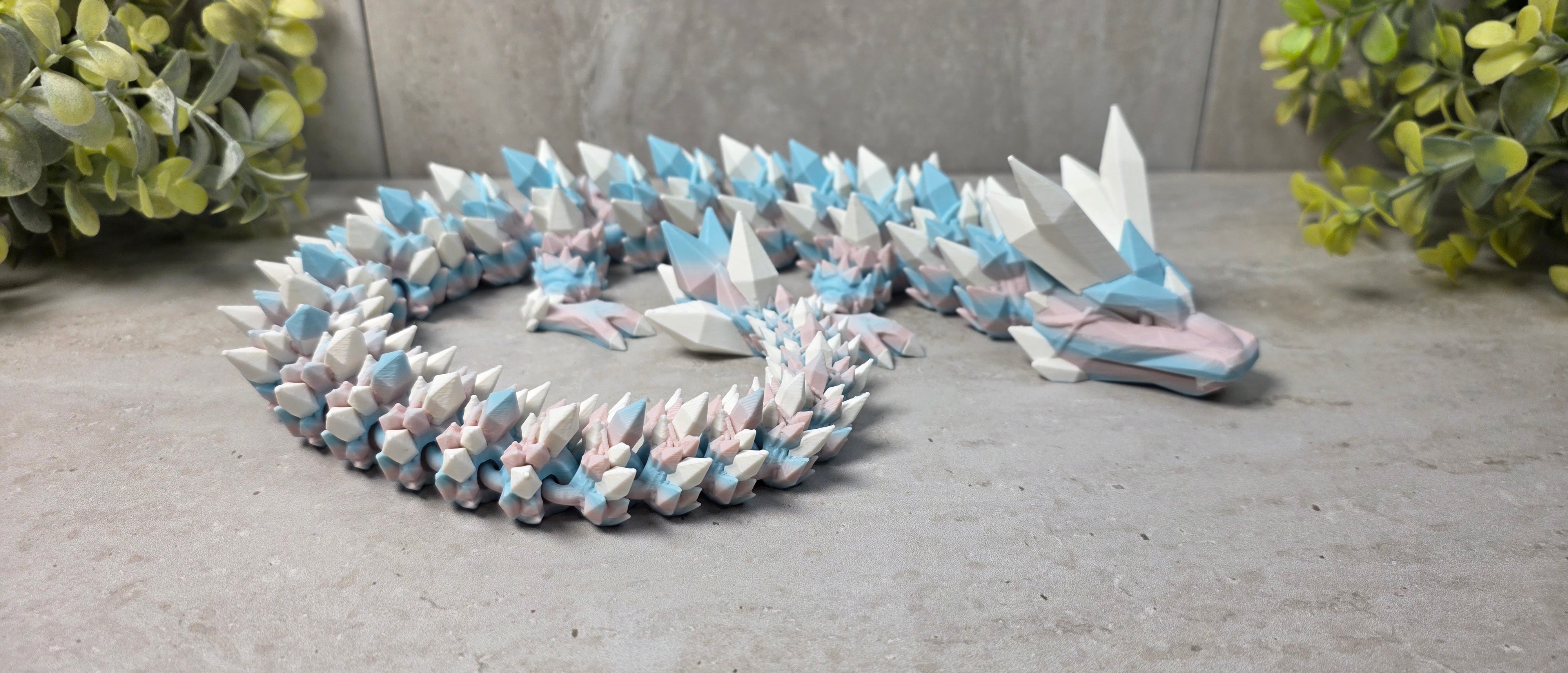 Crystal Dragon Flexi Figure - Fully Articulated 3D Print Multi Color