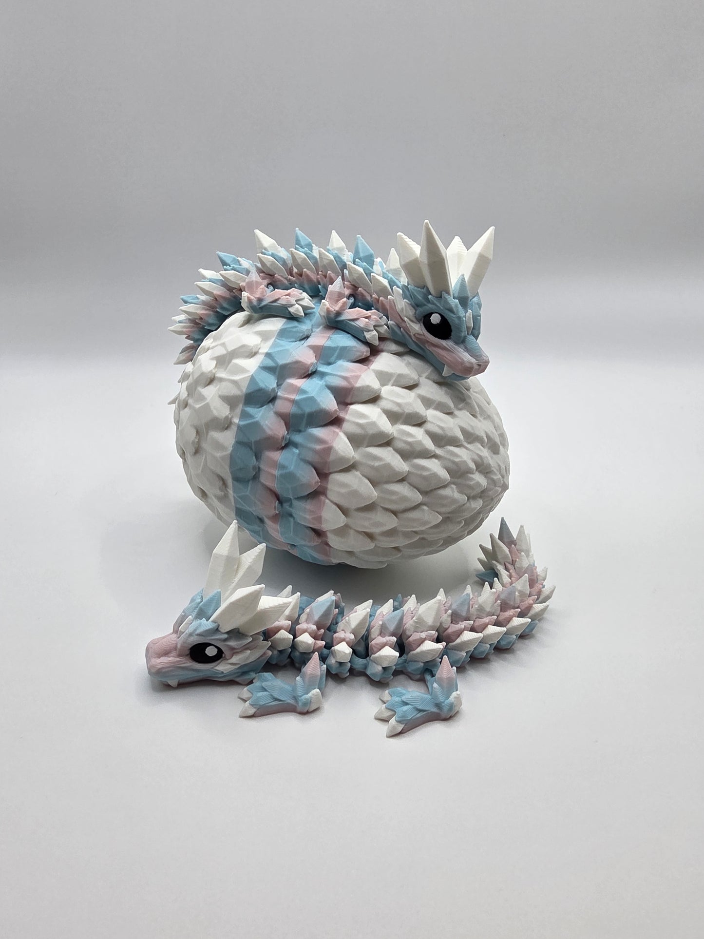 Crystal Baby Dragons – Articulated Flexi Collectible – Dual Pink/Blue, with White