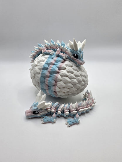 Crystal Baby Dragons – Articulated Flexi Collectible – Dual Pink/Blue, with White