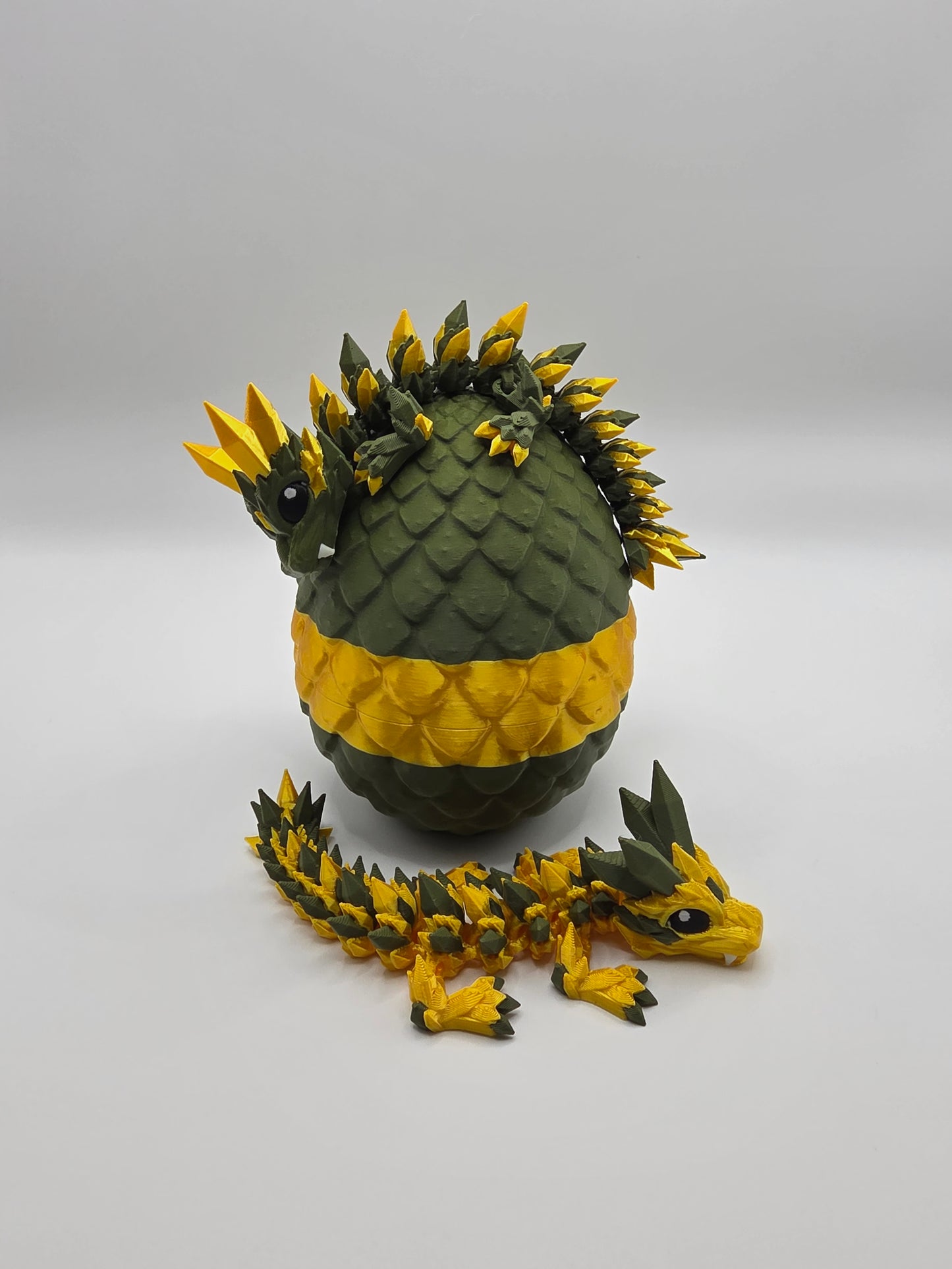 Crystal Baby Dragons – Articulated Flexi Collectible – Army Green with Gold